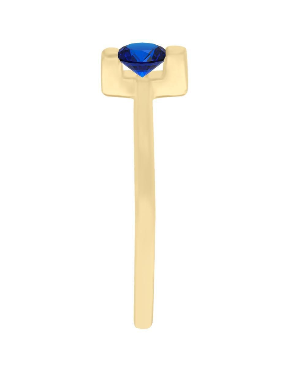 Anillo Sole 14 k de oro amarillo zafiro brillante 3