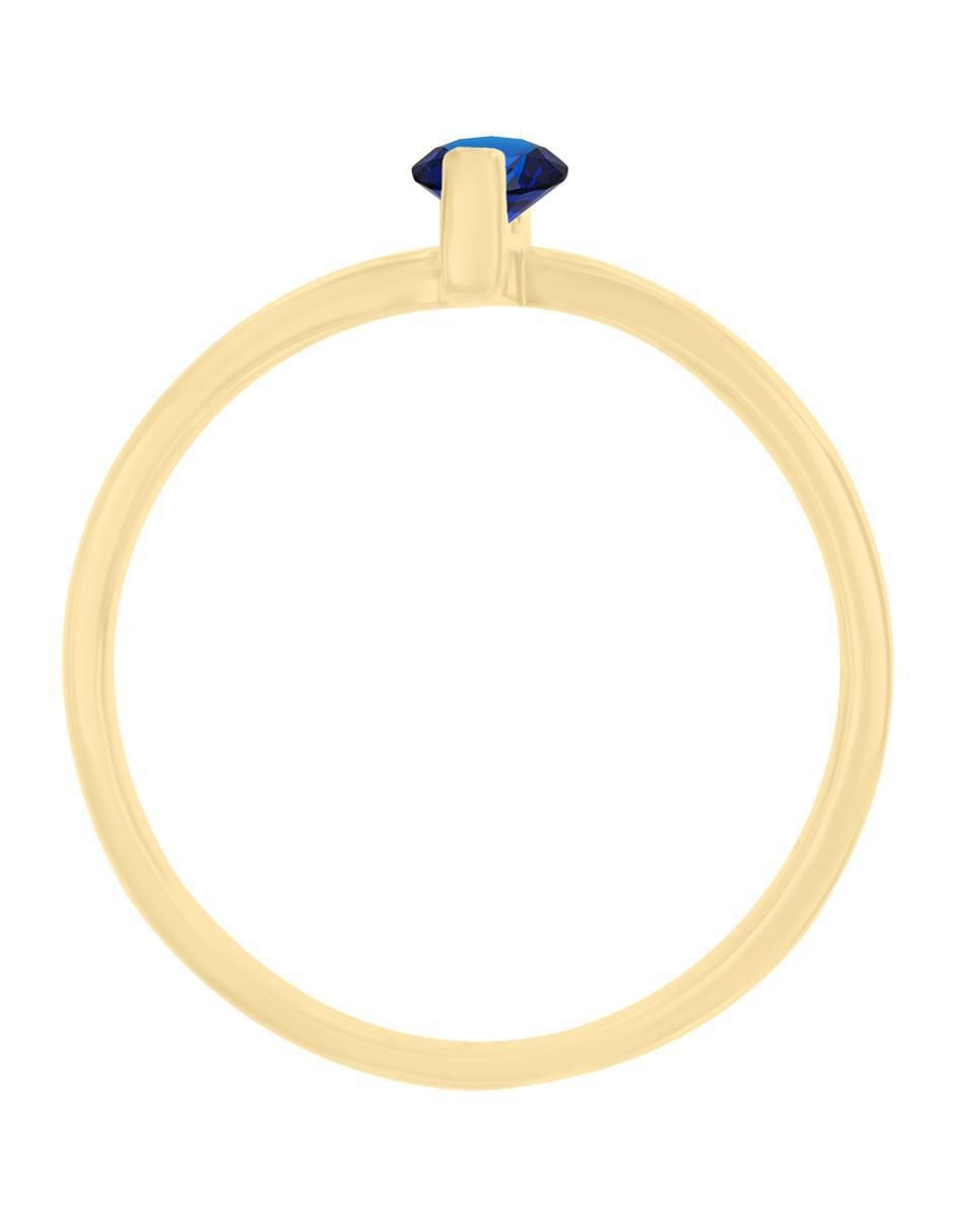 Anillo Sole 14 k de oro amarillo zafiro brillante 4
