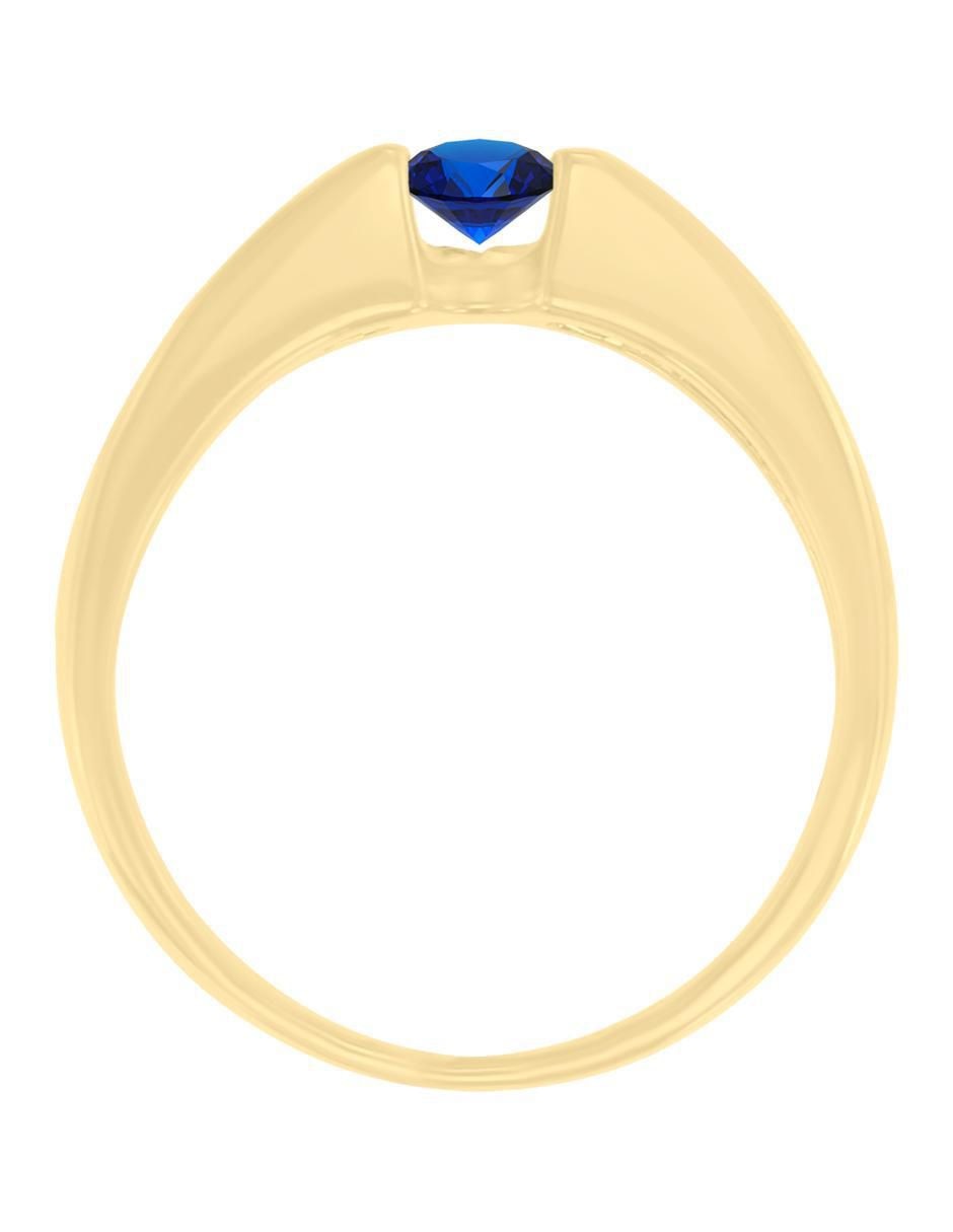 Anillo Andromeda 14 k de oro amarillo zafiro y diamante brillante 3