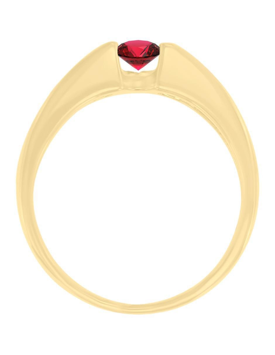 Anillo Andromeda 14 k de oro amarillo rubí y diamante brillante 3
