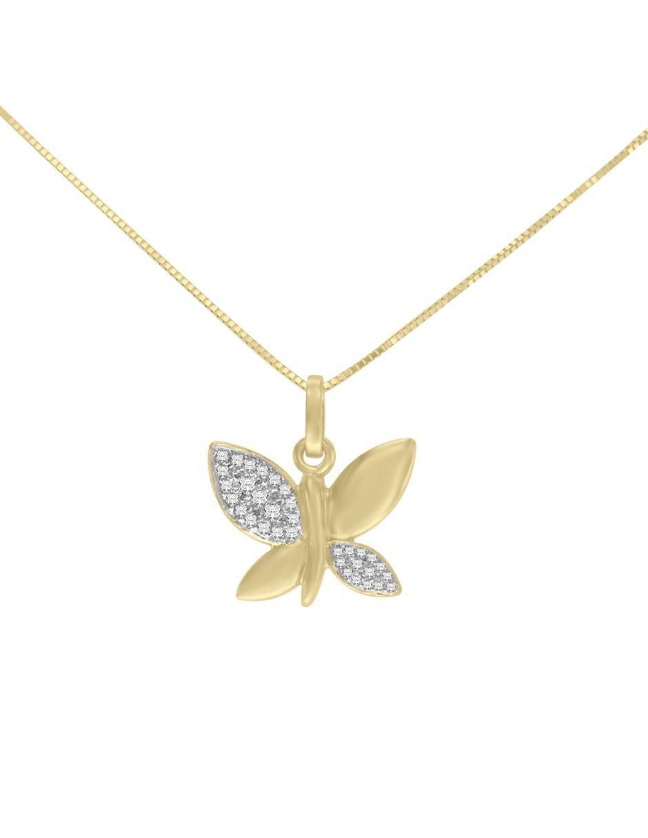 Colgante Y Dije de mariposa vlinder de oro amarillo 14 K