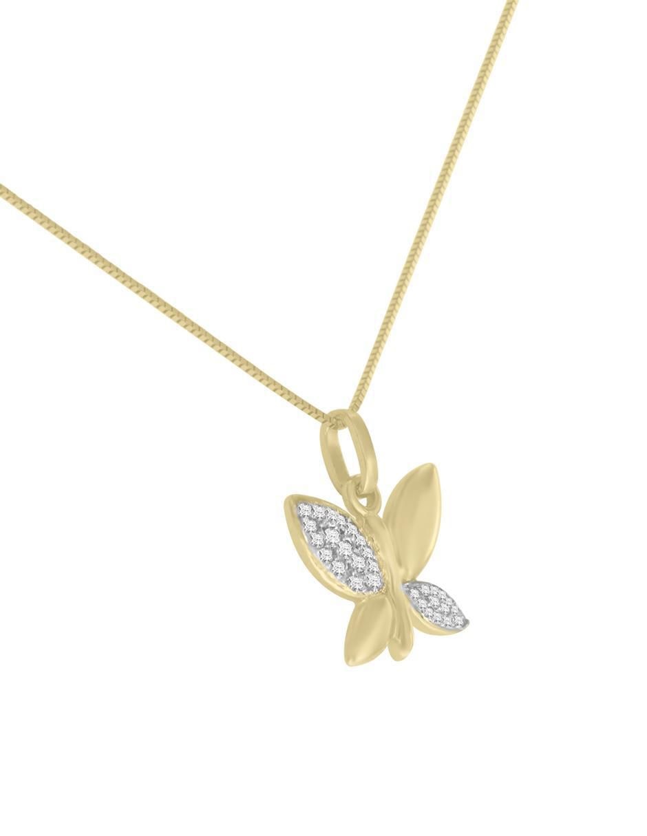 Colgante Y Dije de mariposa vlinder de oro amarillo 14 K 2