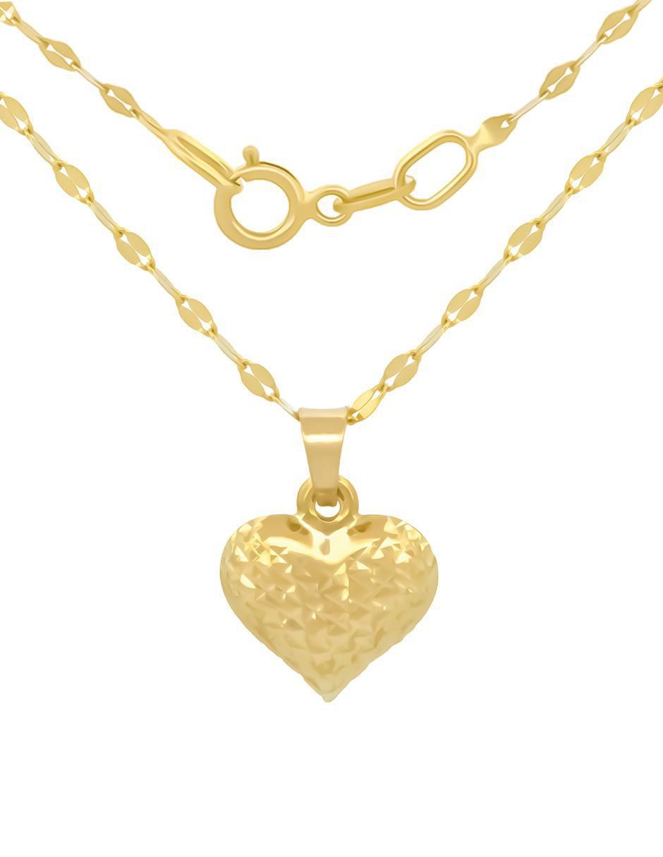Collar de corazón de oro 10 K 3