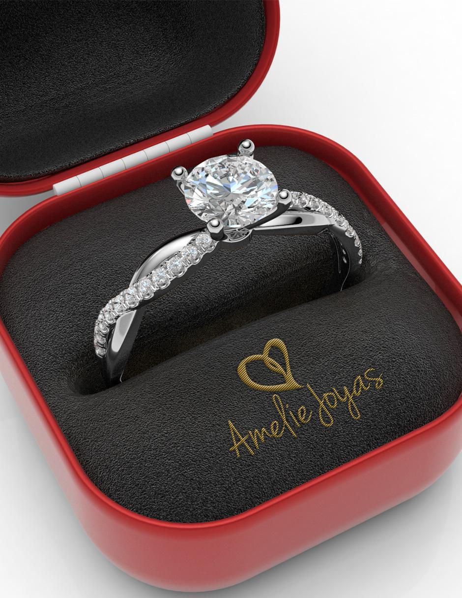 Anillo de compromiso de oro 14 k 4