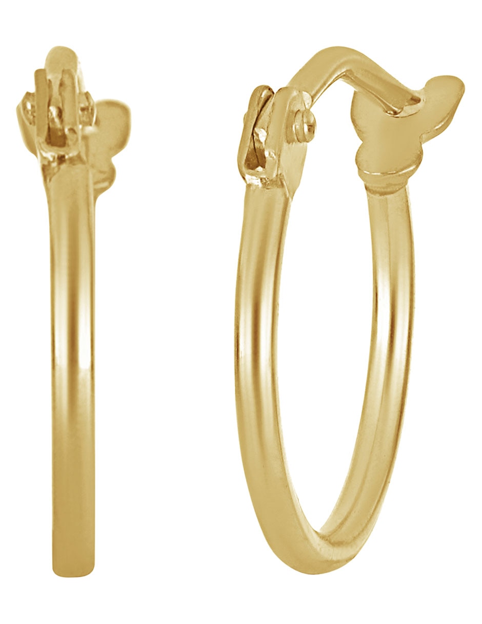 Arracadas redondas de oro 14 k con acabado pulido Arracadas redondas de oro 14 k con acabado pulido