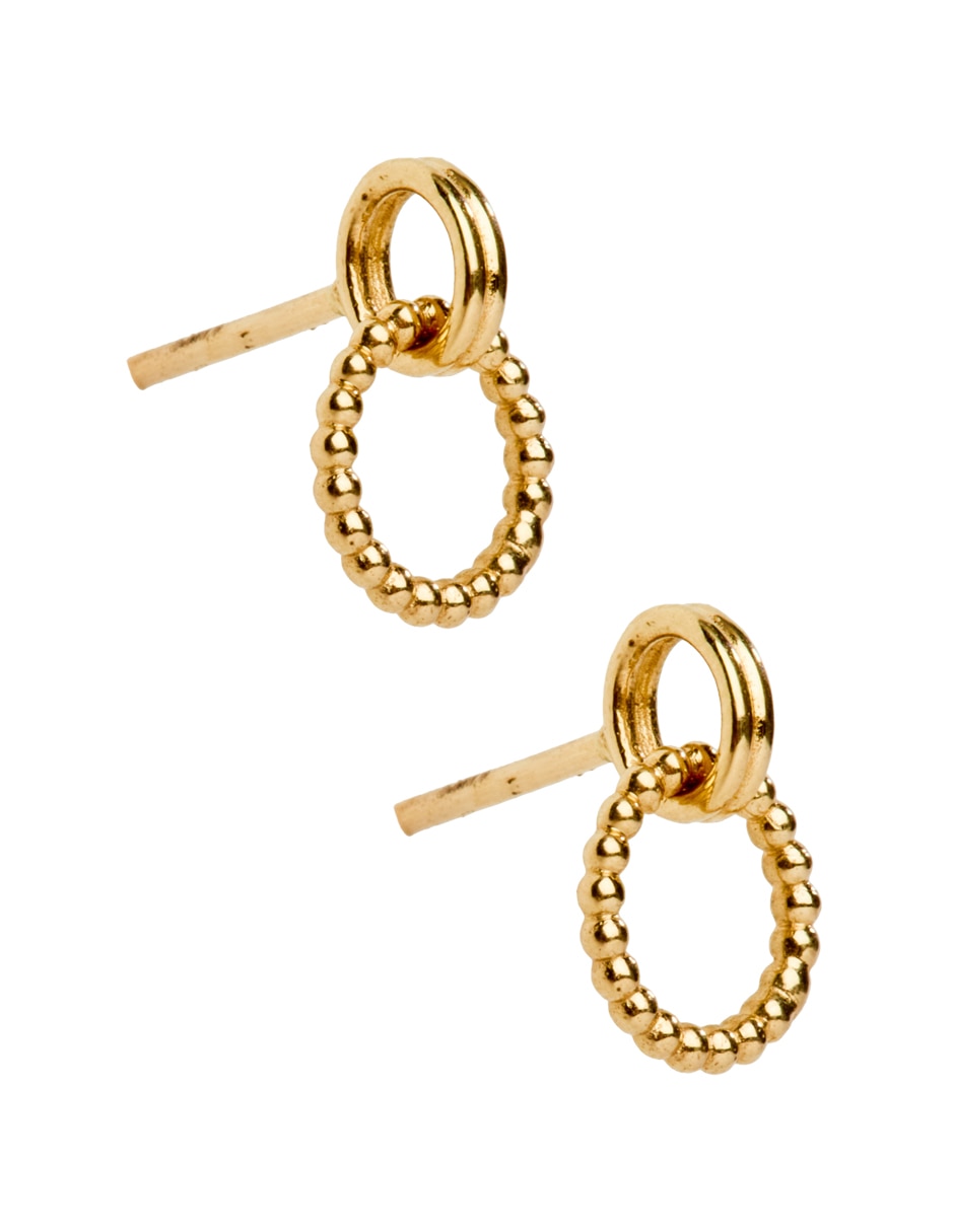 Broqueles circulares  de oro 18 k con acabado texturizado 2