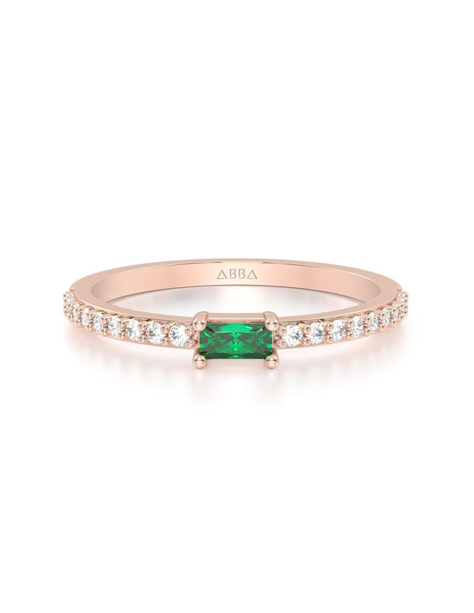 Anillo 10 k de oro zirconia brillante