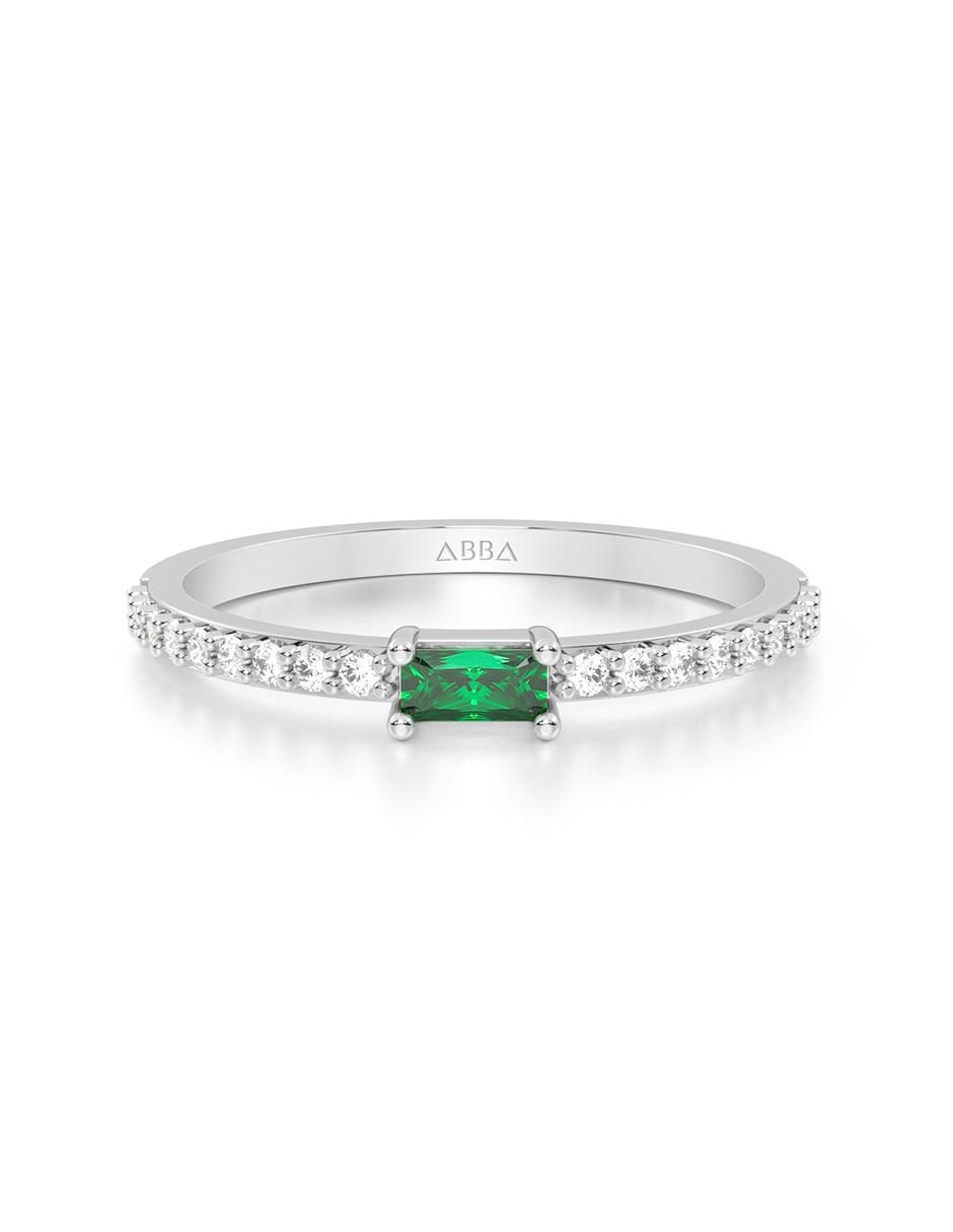 Anillo 14 k de oro zirconia brillante