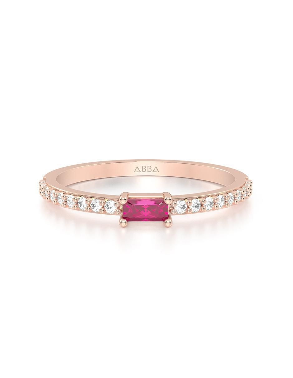Anillo 10 k de oro zirconia brillante