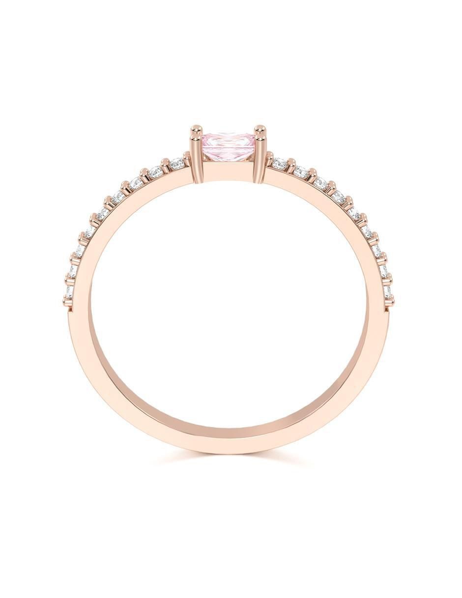 Anillo 14 k de oro zirconia brillante 2
