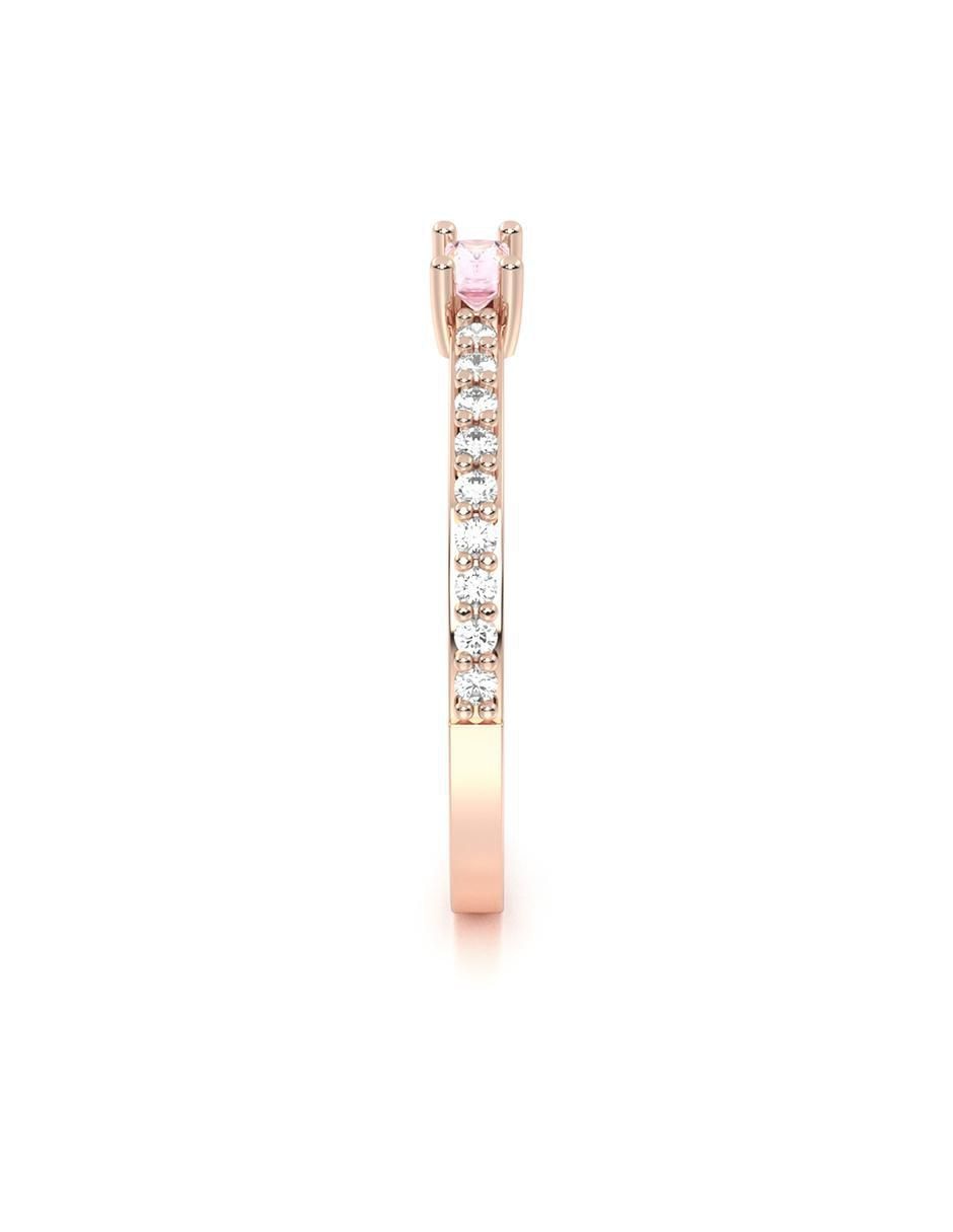 Anillo 14 k de oro zirconia brillante 3