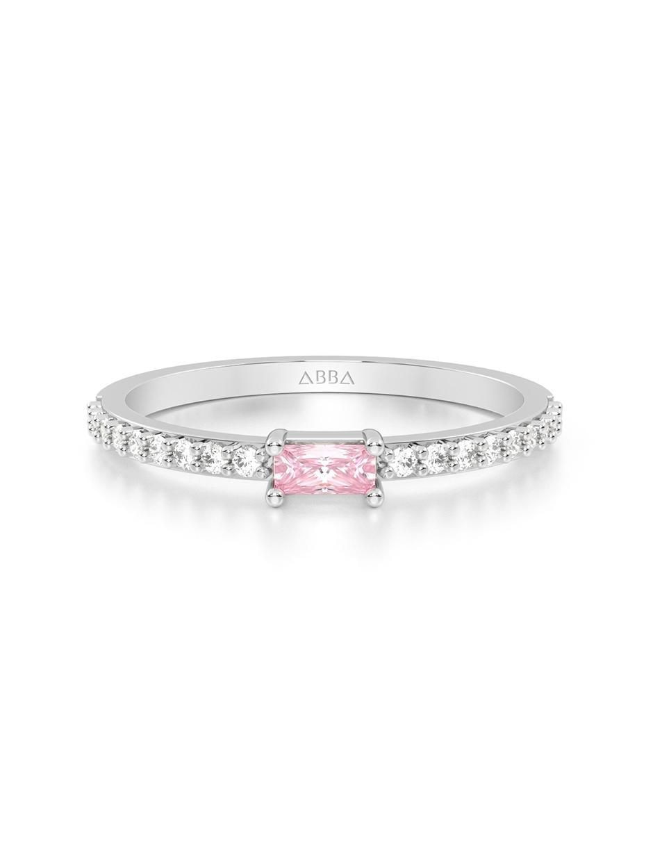 Anillo 10 k de oro zirconia brillante