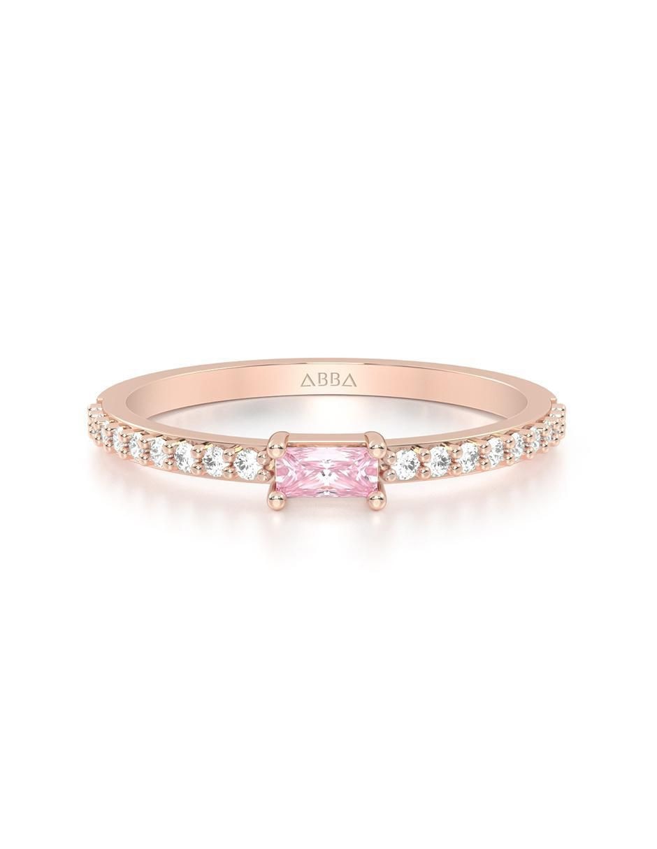 Anillo 10 k de oro zirconia brillante