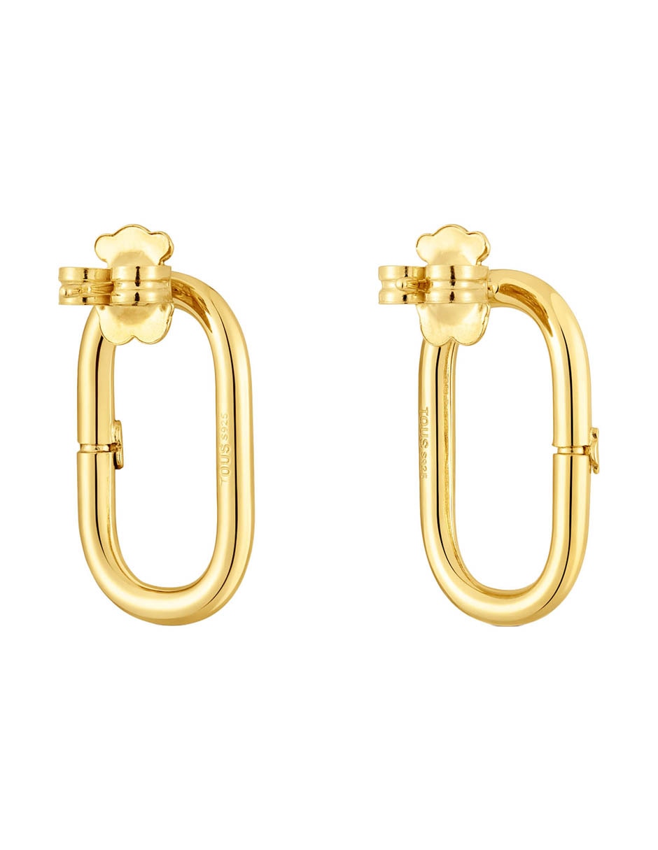 Aretes ovalados Hold de plata P 925 con acabado baño de oro 3