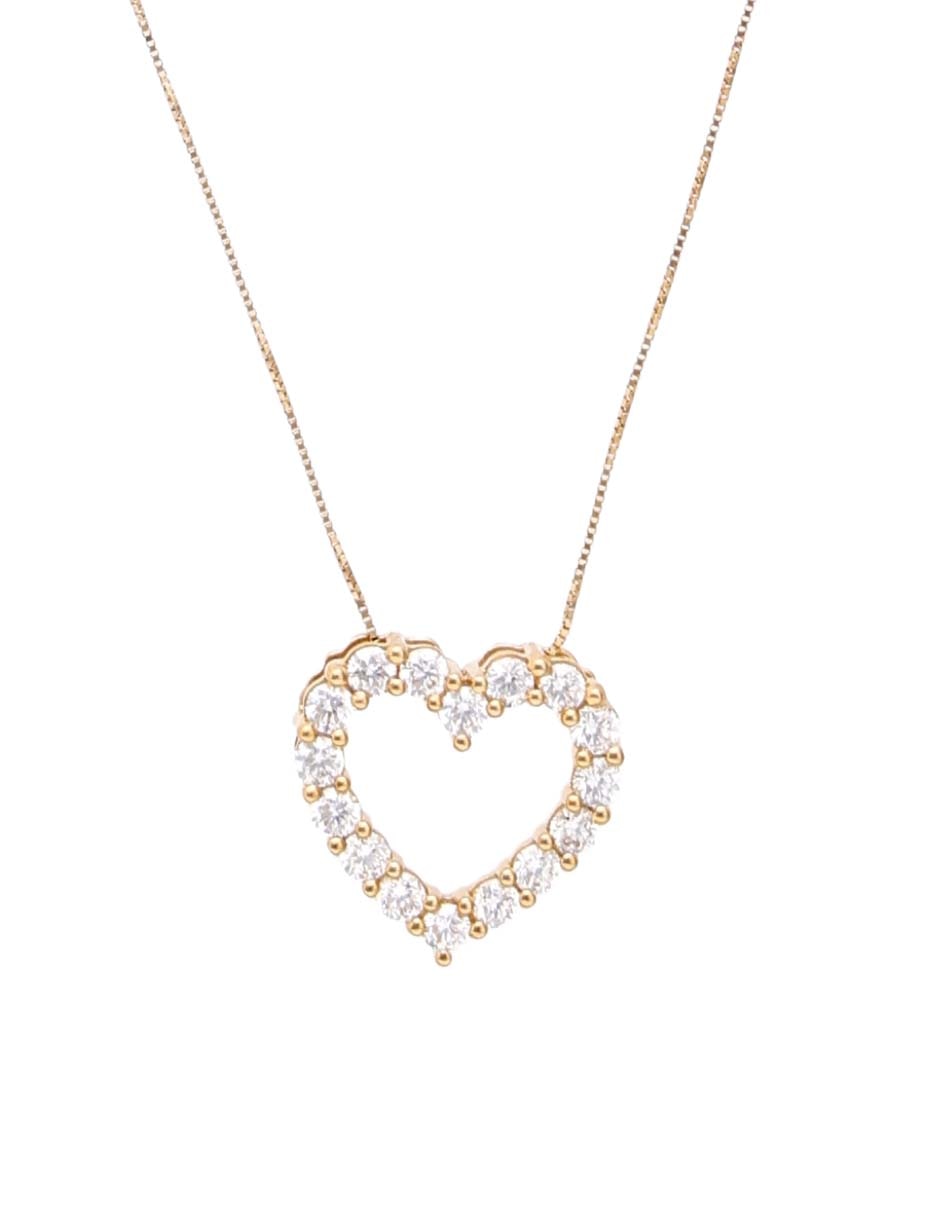 Collar con dije de corazón de oro 14 K