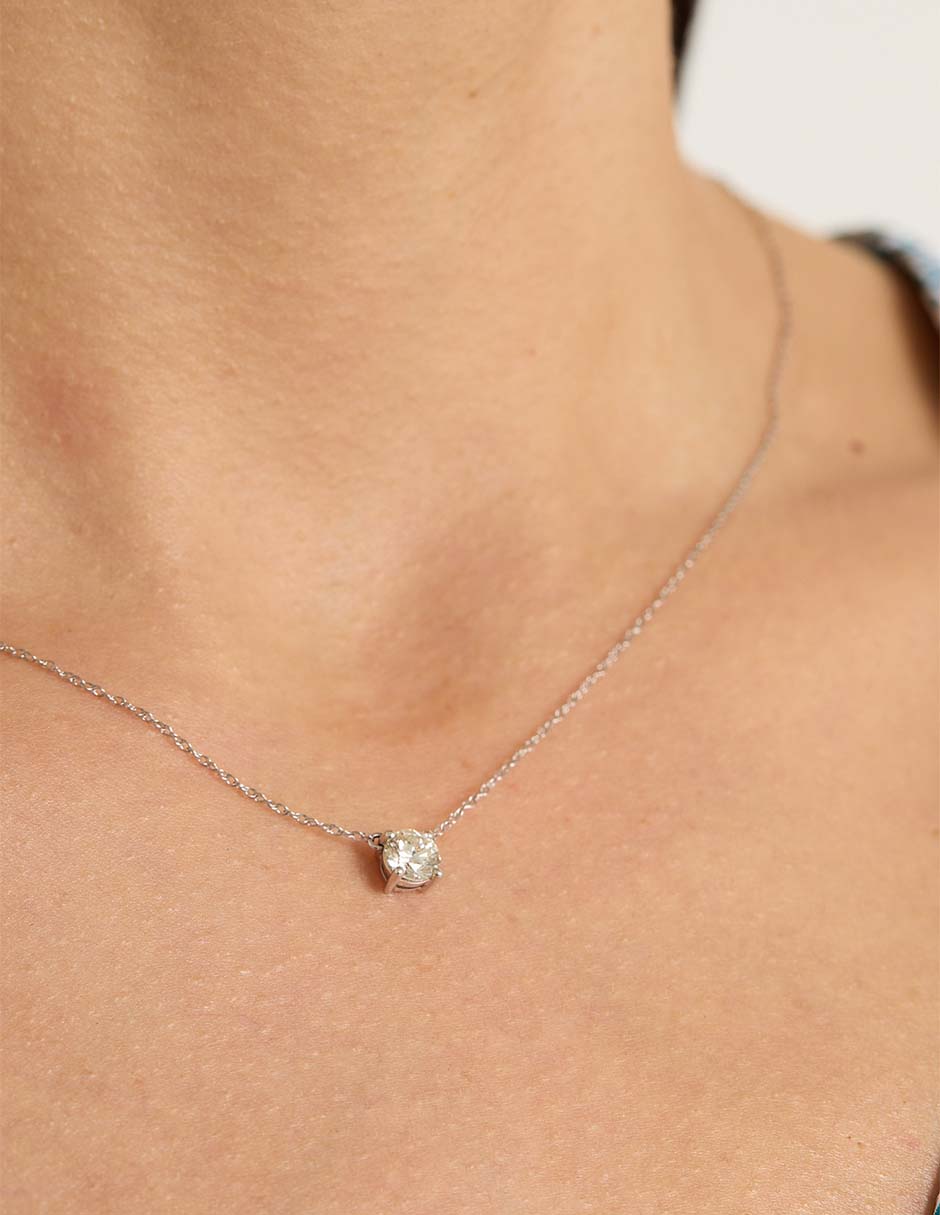Collar de oro blanco 14 K 3