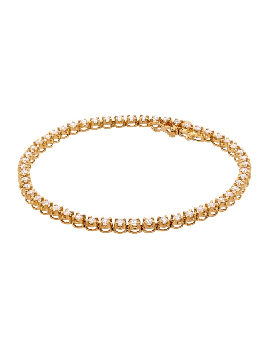 Brazalete de oro 14 K con acabado pavé Brazalete de oro 14 K con acabado pavé