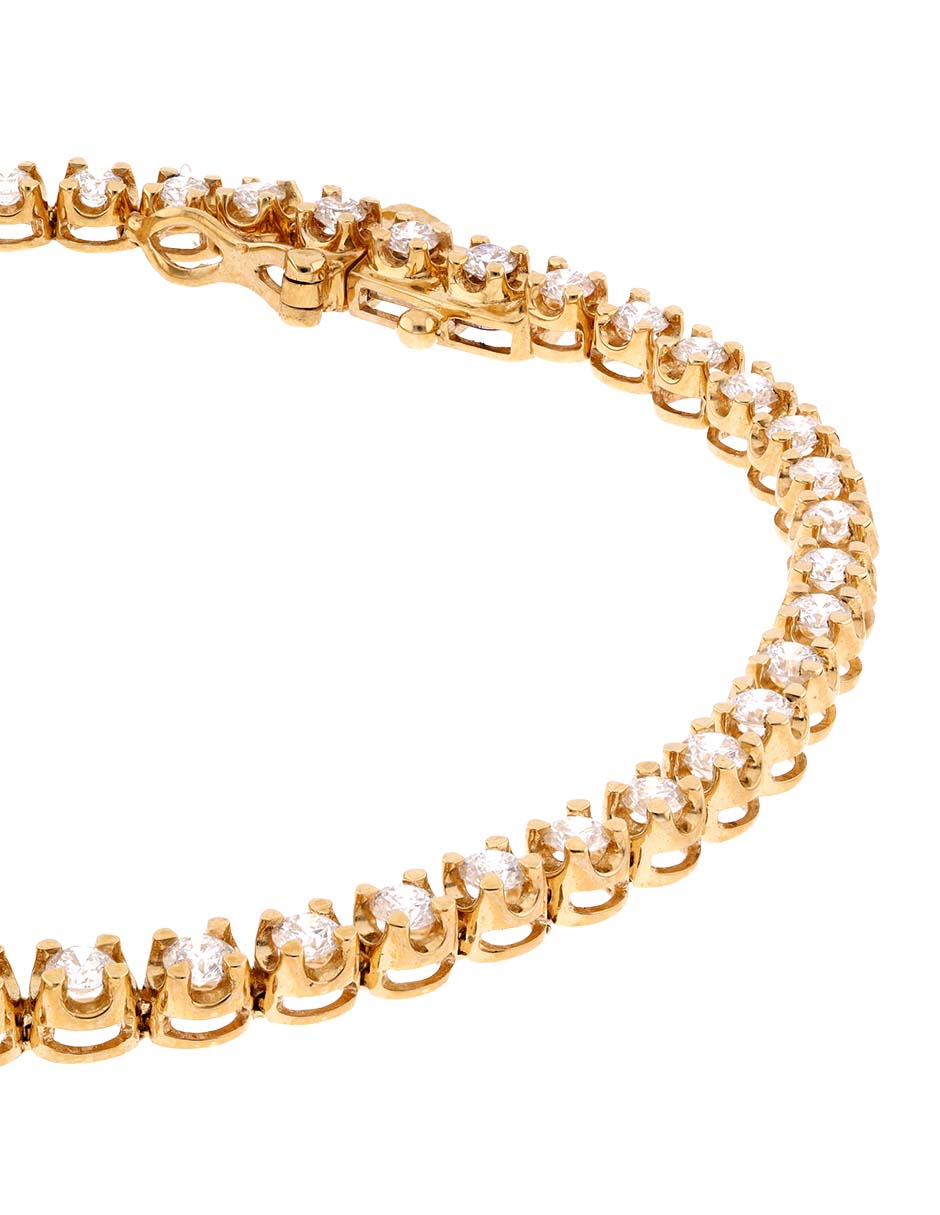 Brazalete de oro 14 K con acabado pavé 2