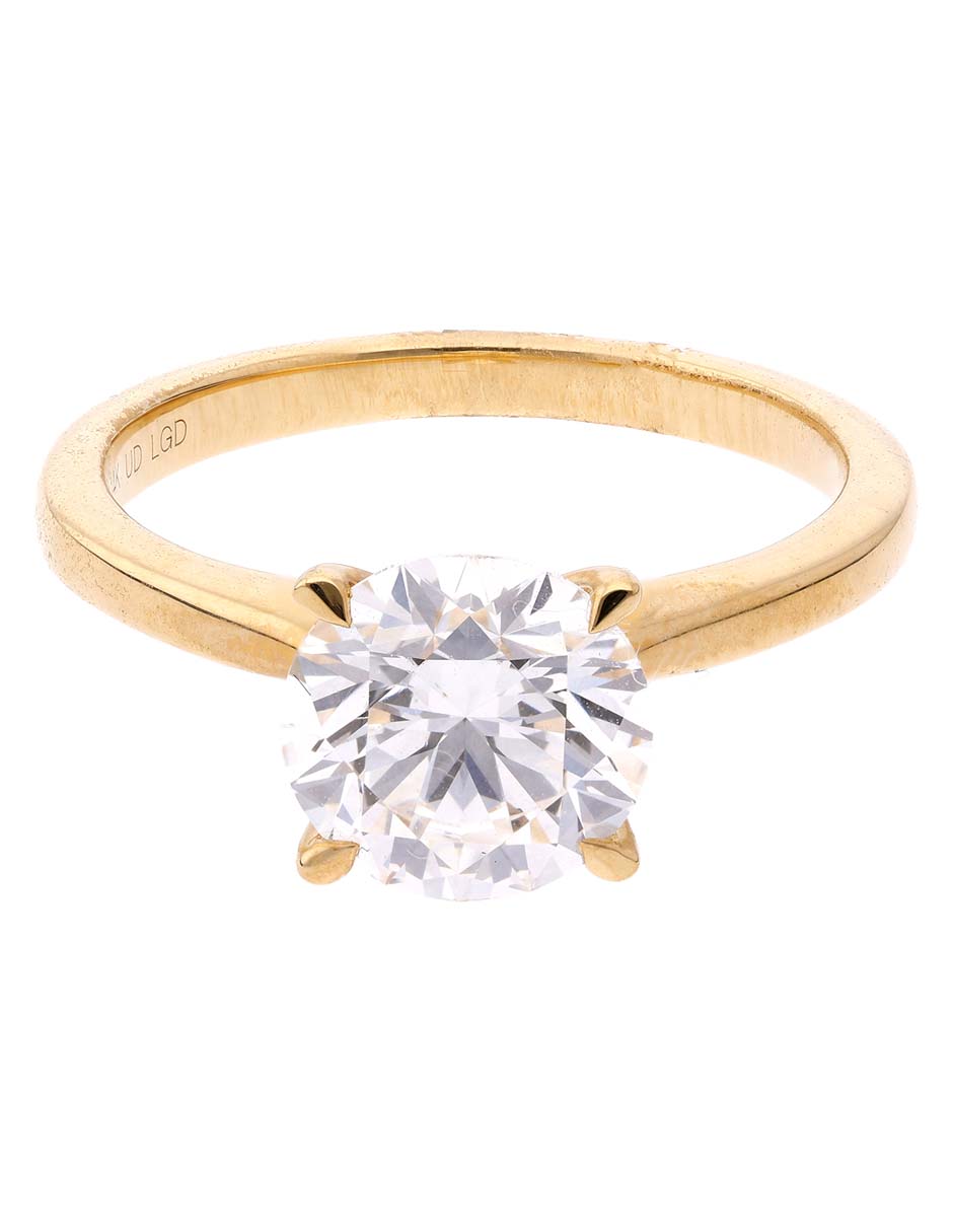 Anillo de compromiso de oro 14 k Unique diamante