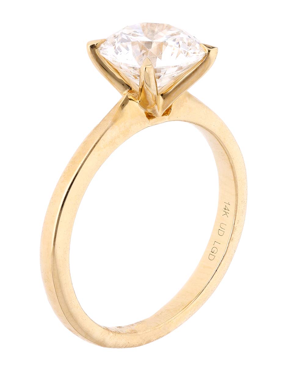 Anillo de compromiso de oro 14 k Unique diamante 3