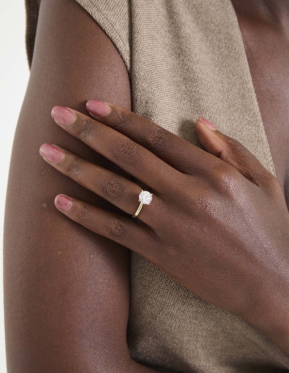 Anillo de compromiso de oro 14 k Unique diamante 4