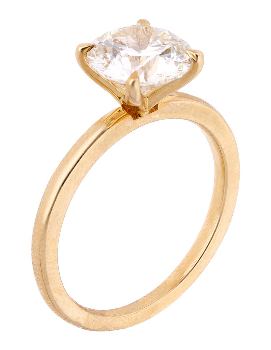 Anillo de compromiso de oro 14 k diamante 3