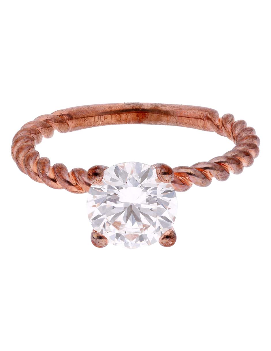 Anillo de compromiso de oro 14 k Unique diamante