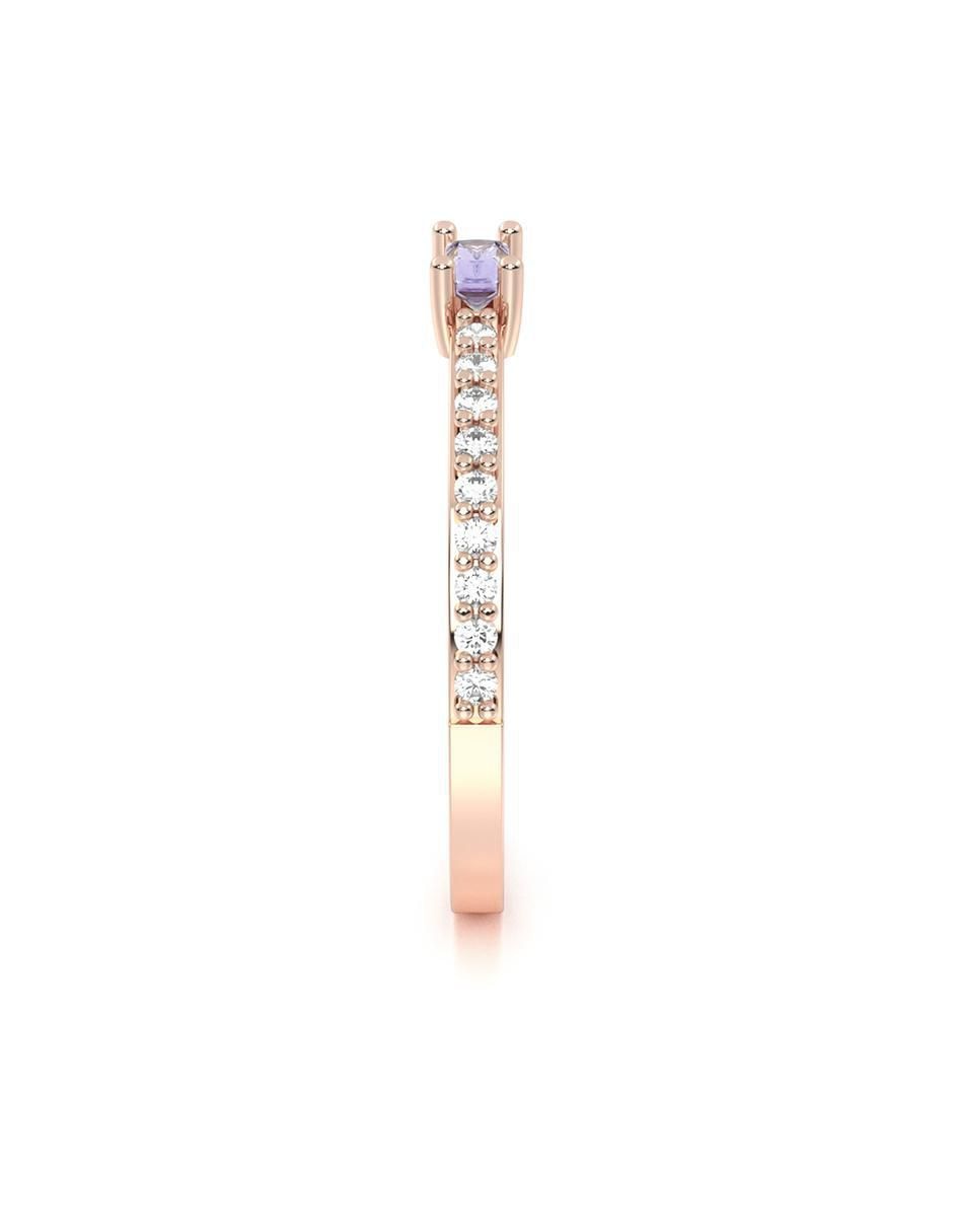 Anillo de compromiso de oro 14 k 3
