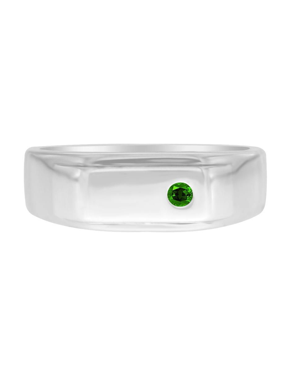 Anillo Joaquin 14 k de oro blanco esmeralda brillante