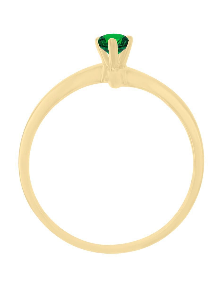 Anillo Kaia 14 k de oro esmeralda brillante 2