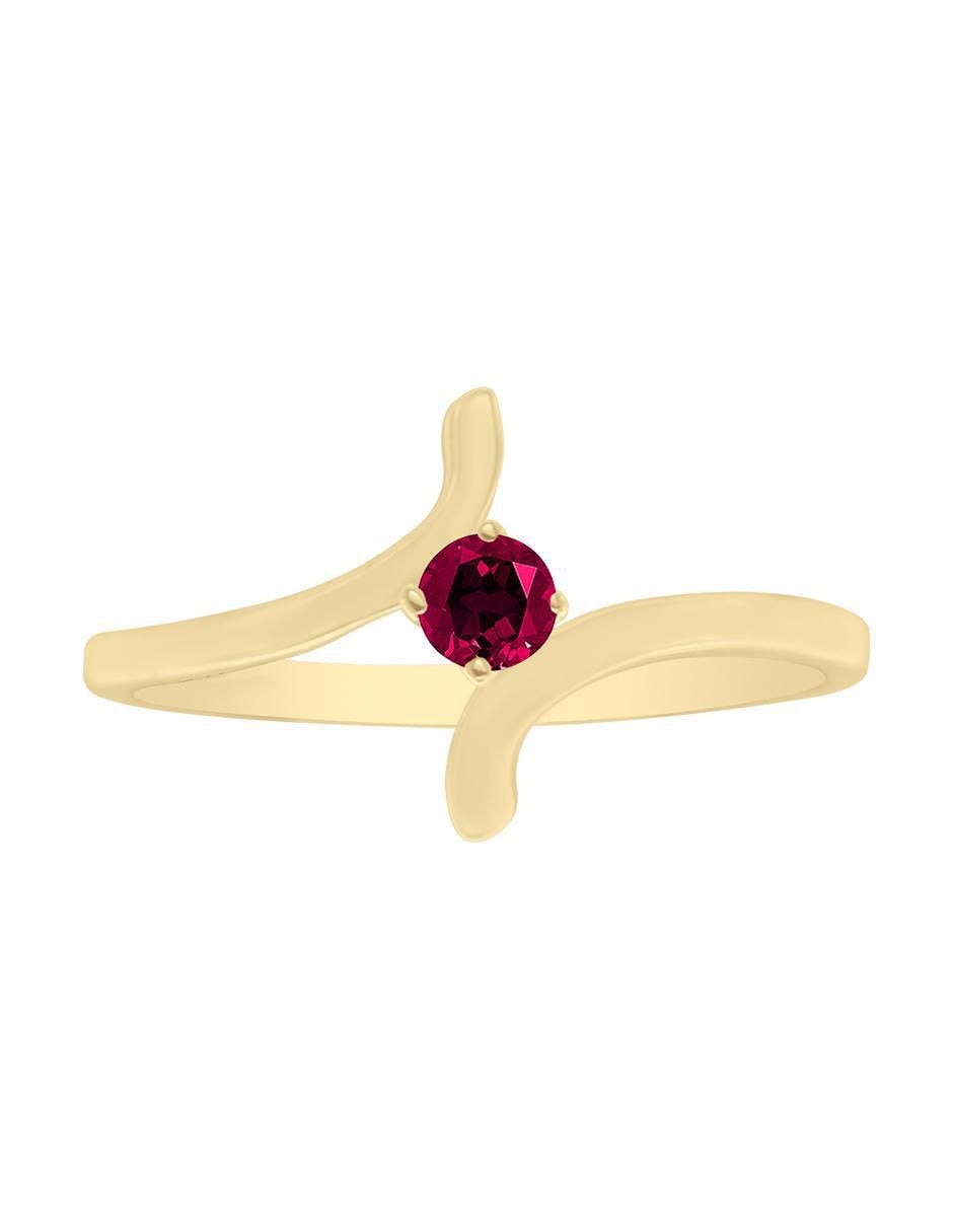 Anillo Kaia 14 k de oro rubí brillante