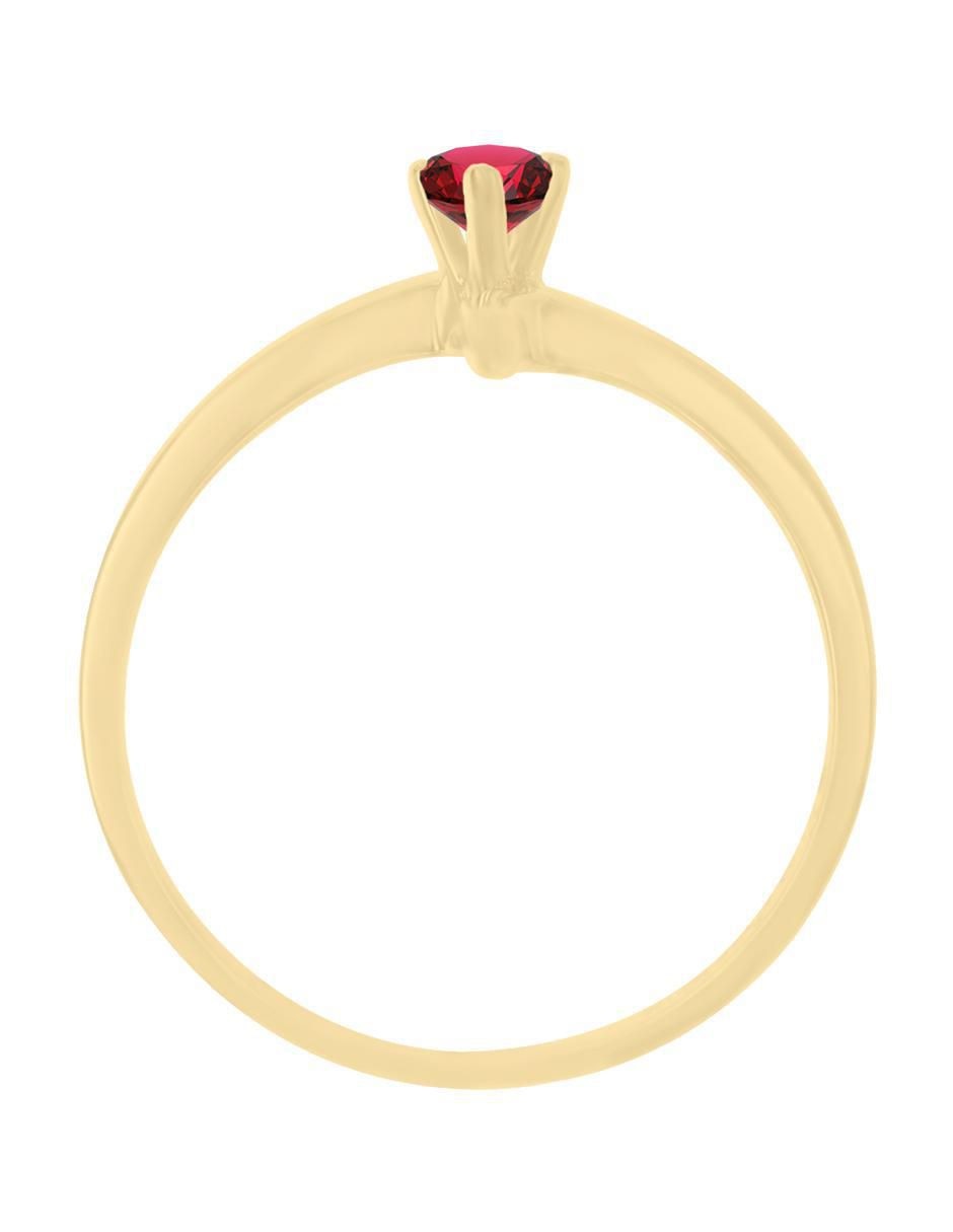 Anillo Kaia 14 k de oro rubí brillante 2
