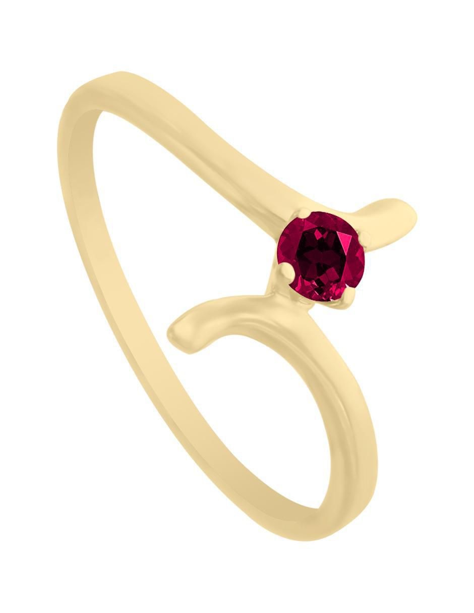 Anillo Kaia 14 k de oro rubí brillante 3