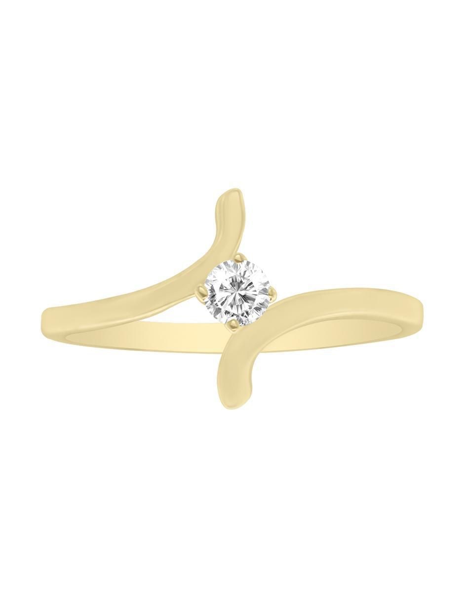 Solitario de oro 14 k Kaia diamante