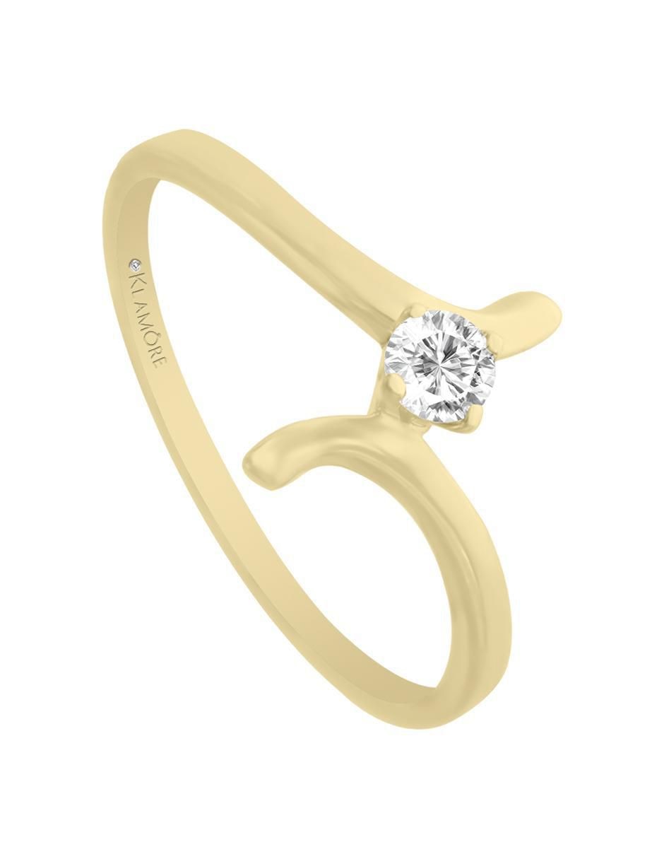 Solitario "de" oro 14 k klamore diamante