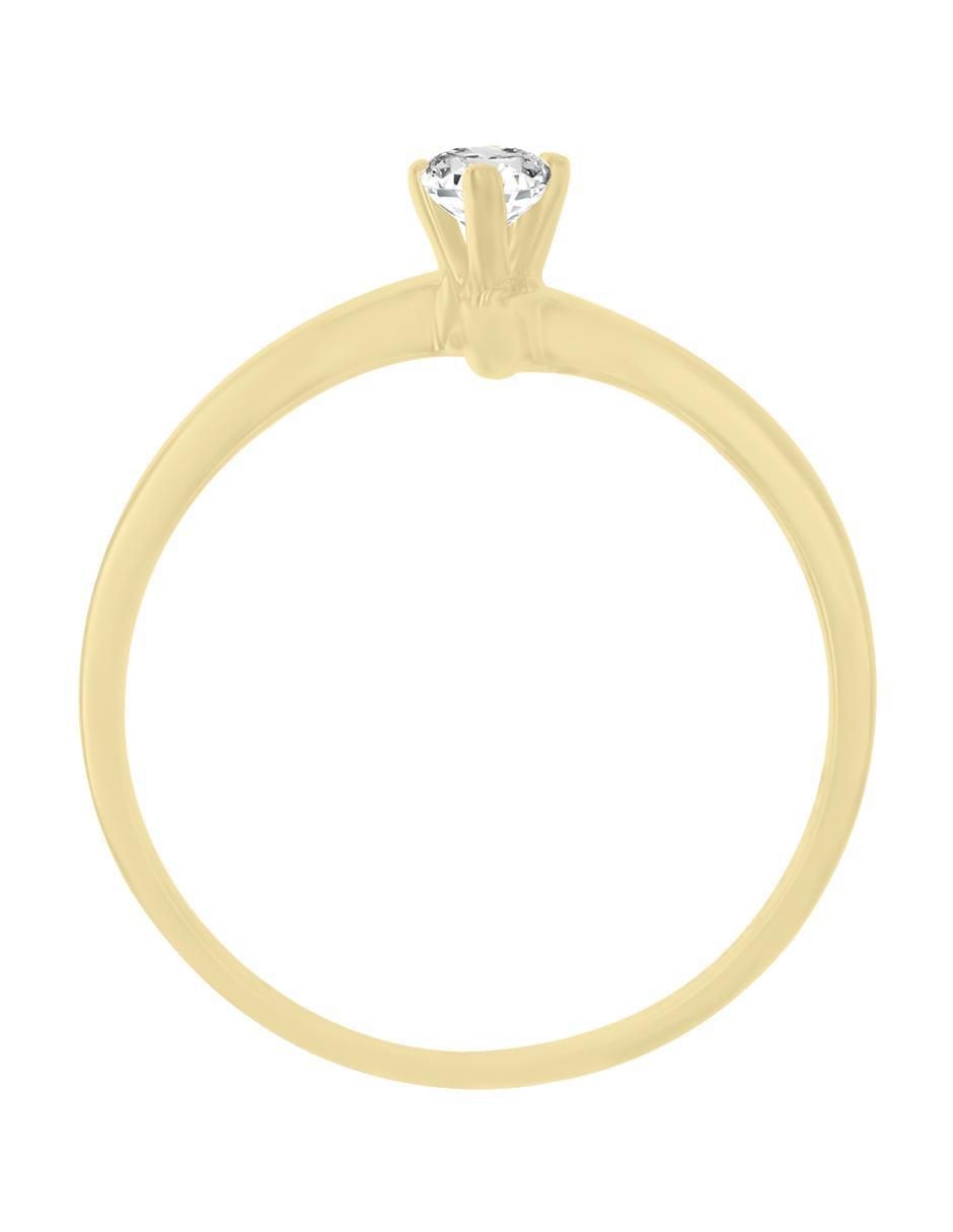 Solitario "de" oro 14 k klamore diamante
