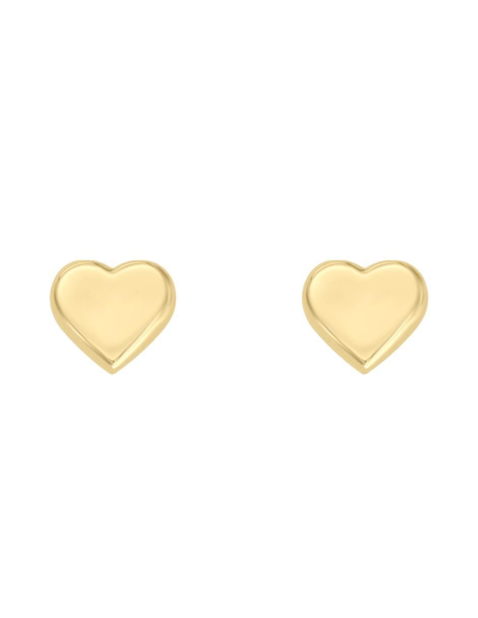 Broqueles de corazón Liebe de oro con acabado brillante