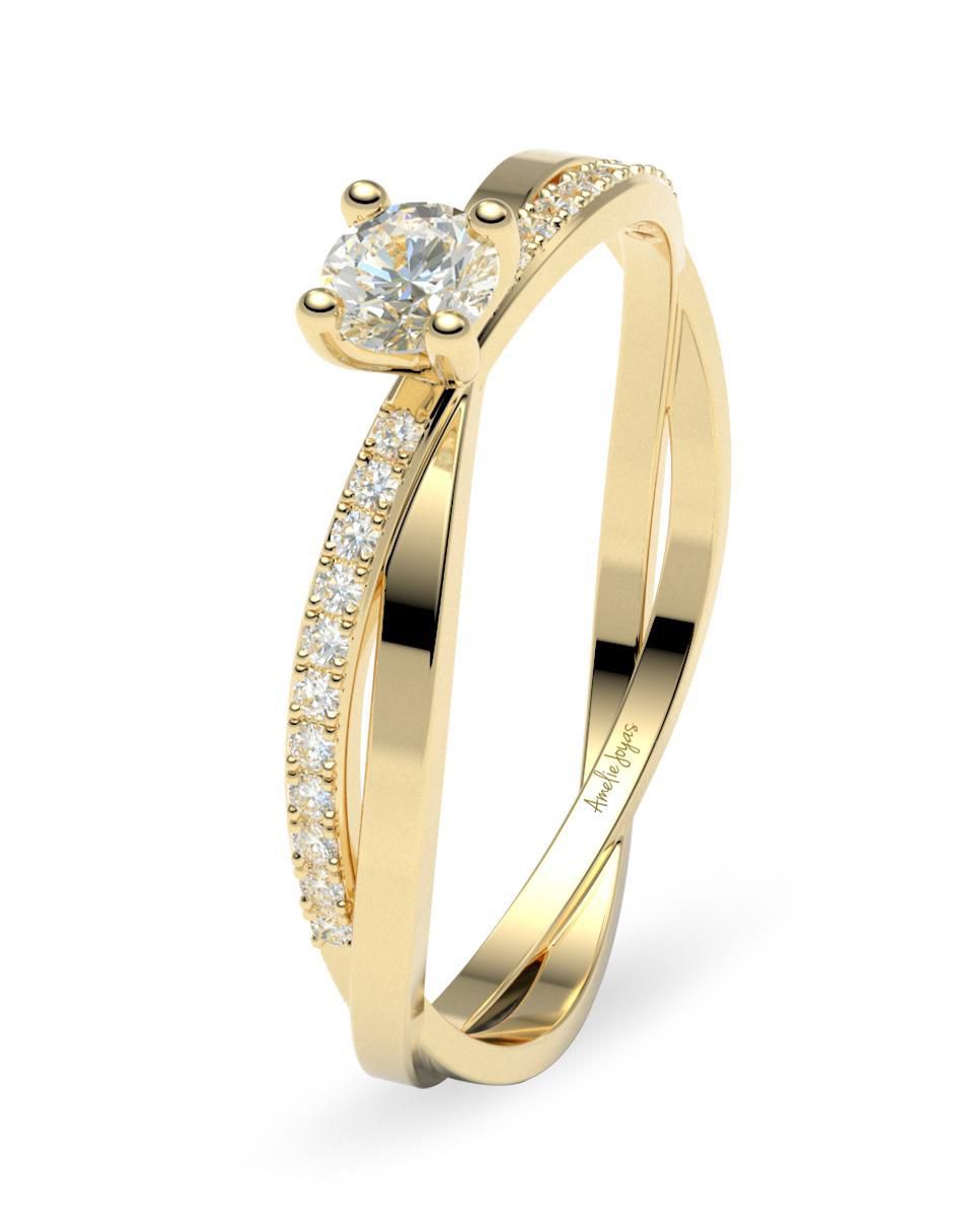 Anillo de compromiso "de" oro 14 k amelie joyas diamante
