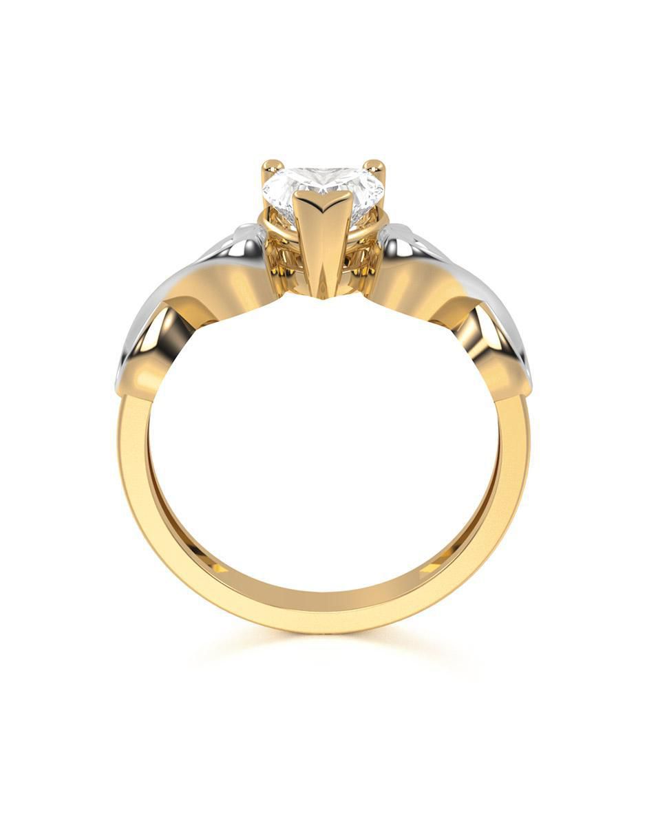 Anillo de compromiso "de" oro 14 k abba joyas sin familia zirconia