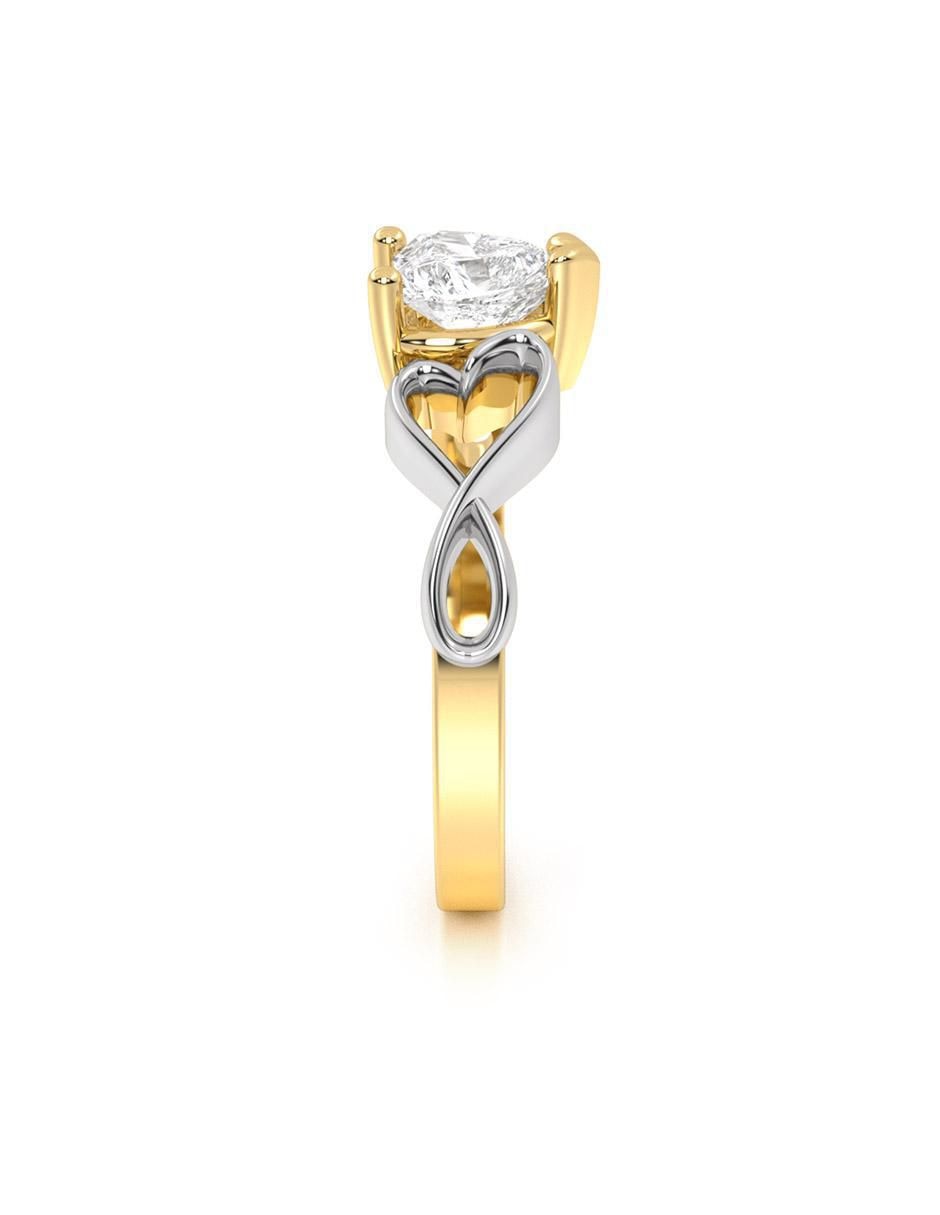 Anillo de compromiso "de" oro 14 k abba joyas sin familia zirconia