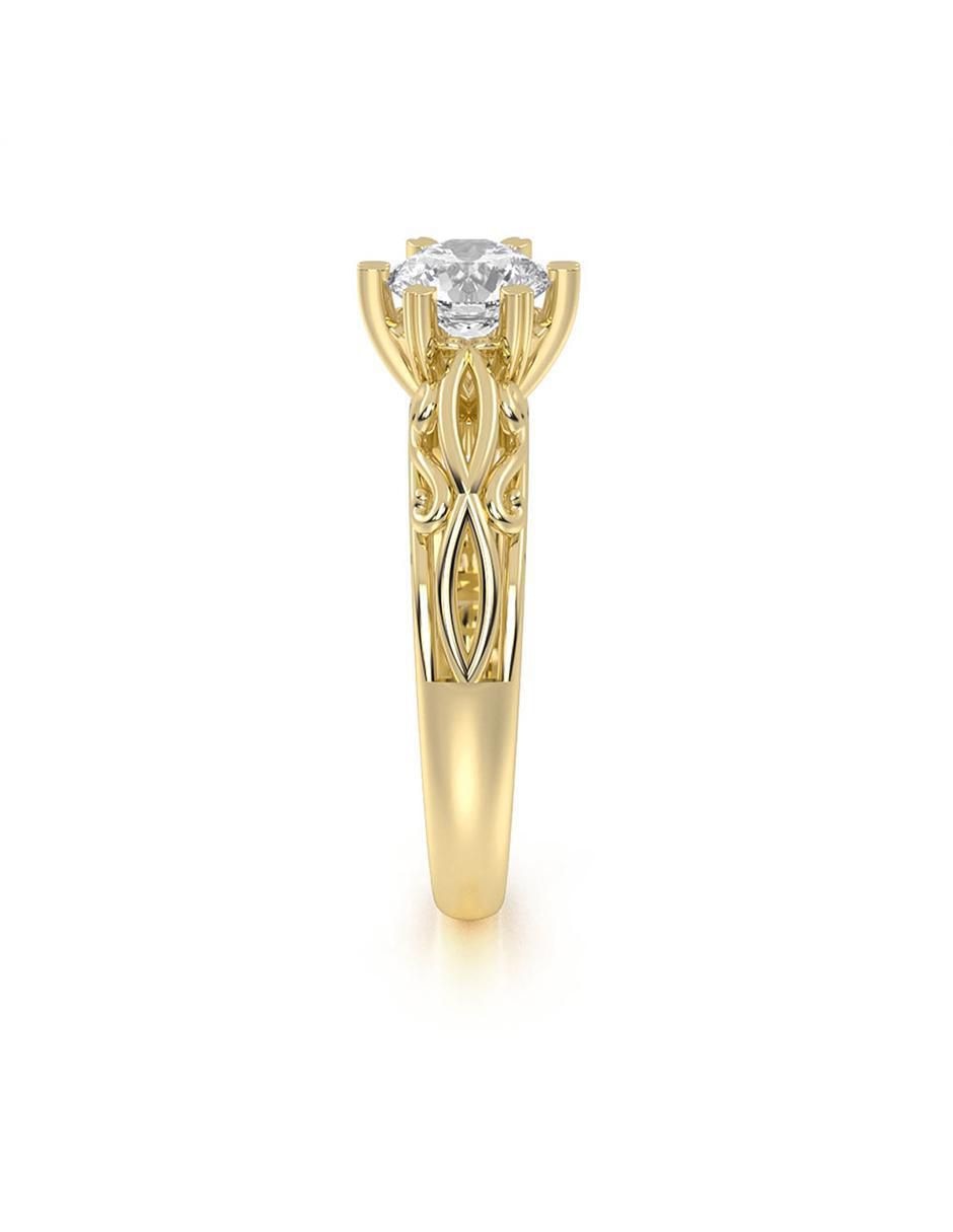 Anillo de compromiso "de" oro 14 k abba joyas sin familia zirconia
