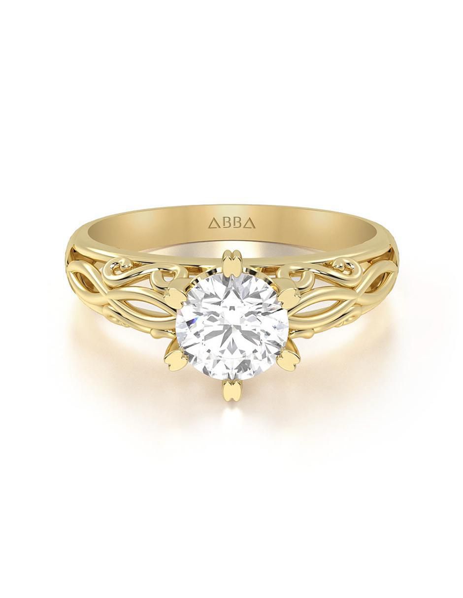 Anillo de compromiso de oro 14 k Anillo de compromiso de oro 14 k