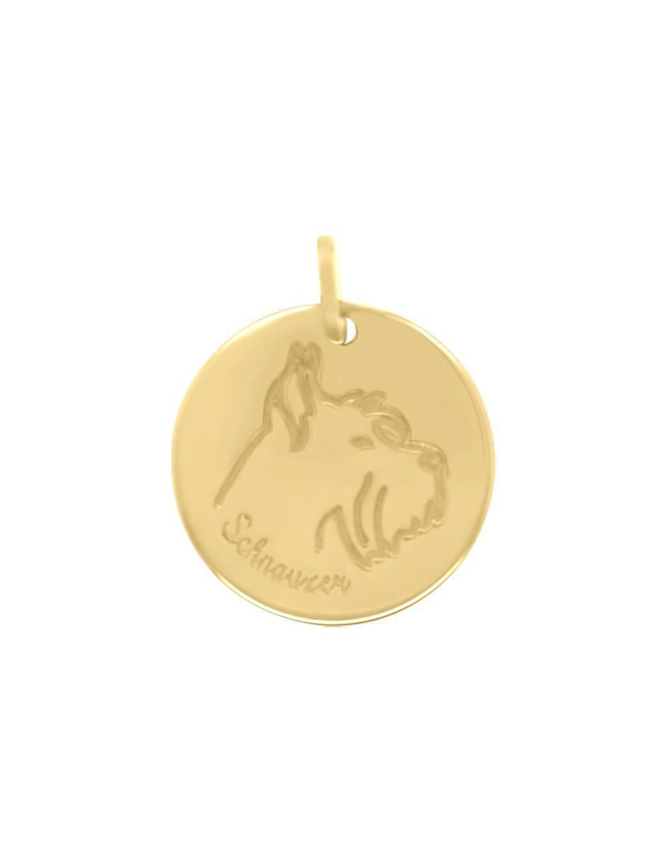 Dije de perro schnauzer de oro amarillo 14 K