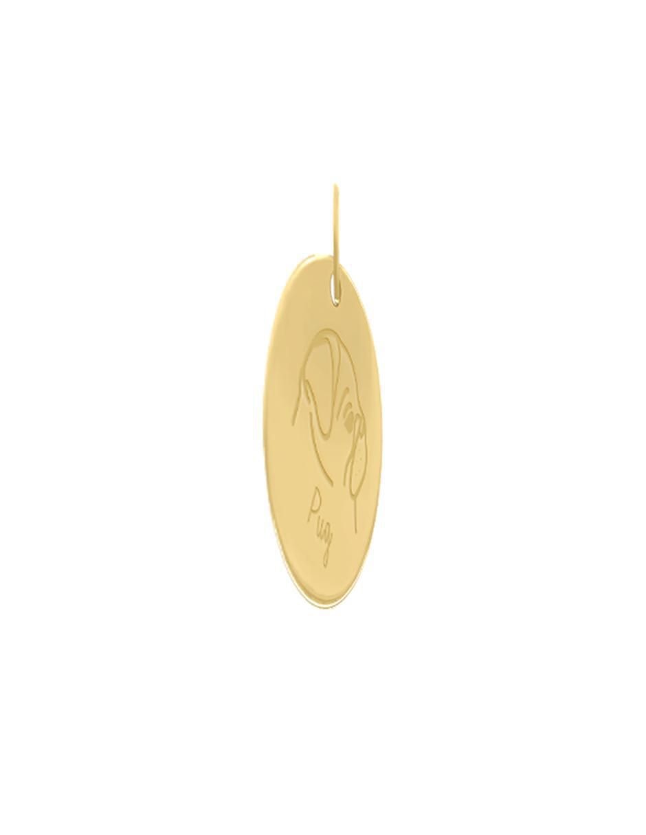 Dije de perro pug de oro amarillo 14 K 2