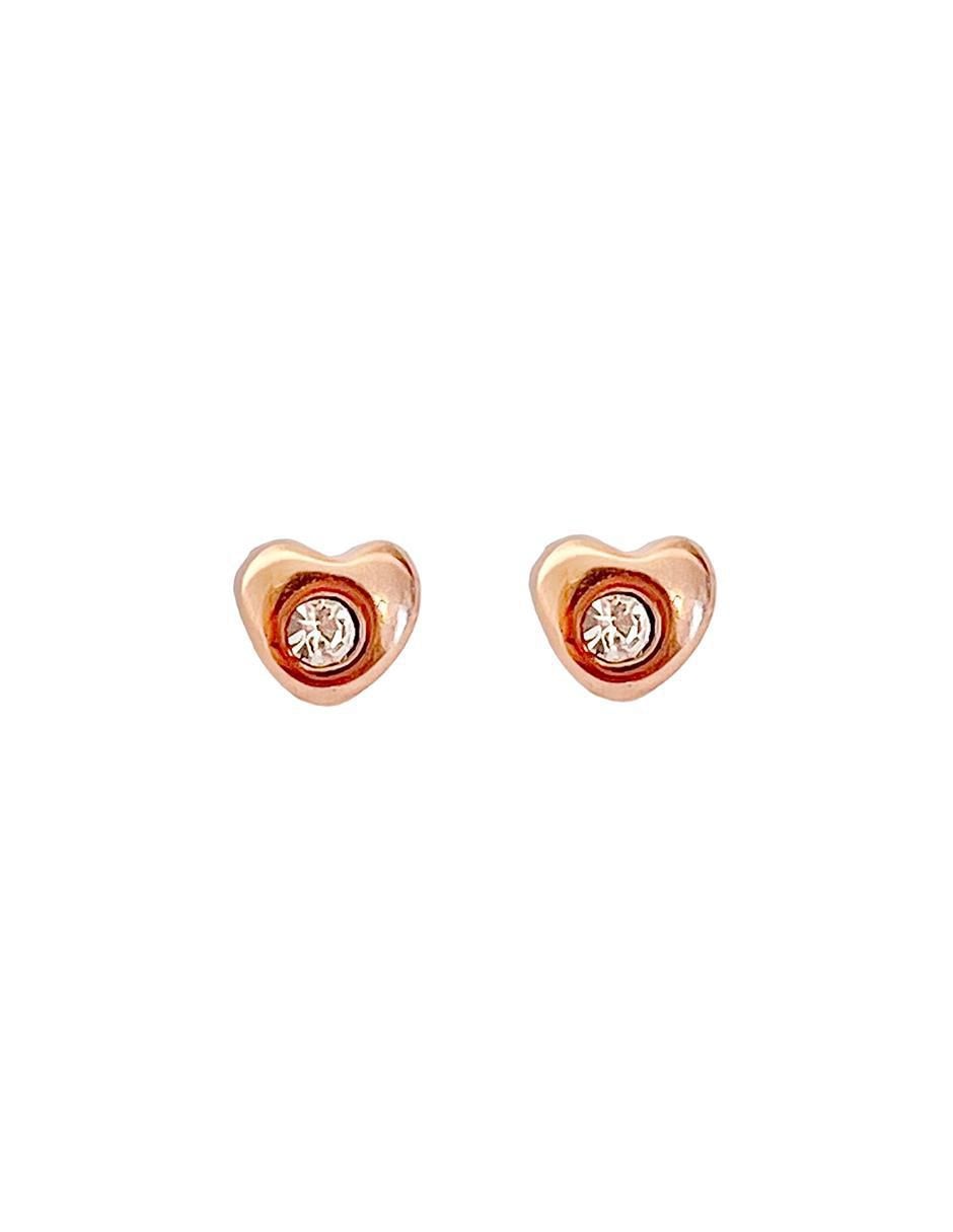 Broqueles de corazón con acabado brillante zirconia Broqueles de corazón con acabado brillante zirconia