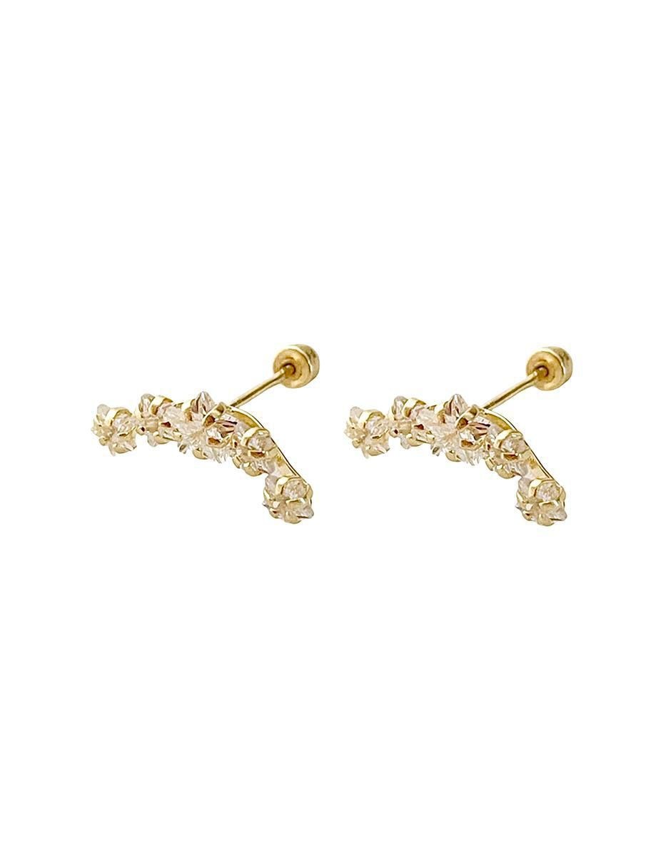 Broqueles de estrella de oro con acabado brillante zirconia 2