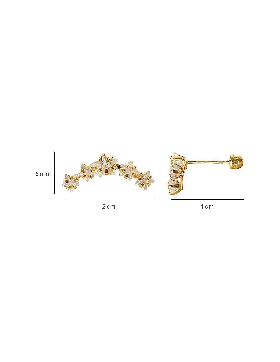 Broqueles de estrella de oro con acabado brillante zirconia 5