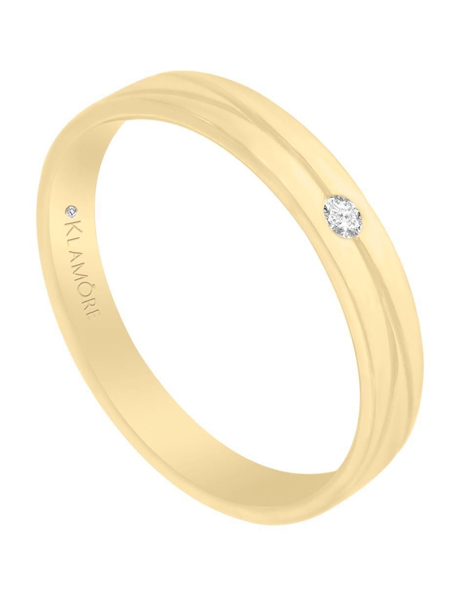 Argolla de oro 14 k Yulia diamante 3
