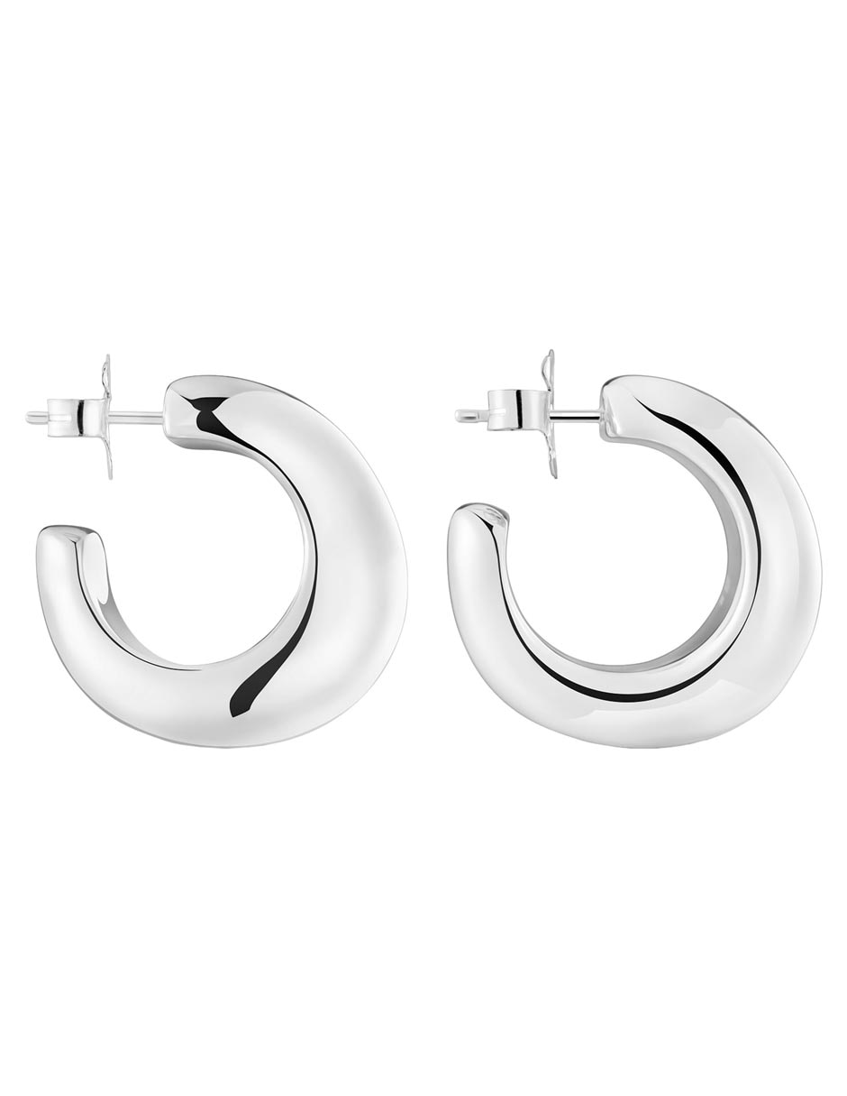 Aretes de aro Galia Basics de plata P 925 con acabado brillante 2