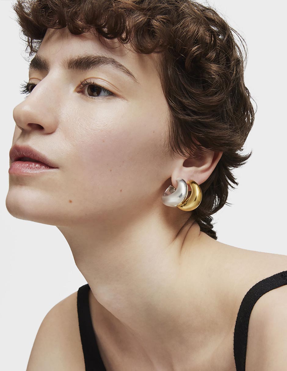 Aretes de aro Galia Basics de plata P 925 con acabado brillante 5